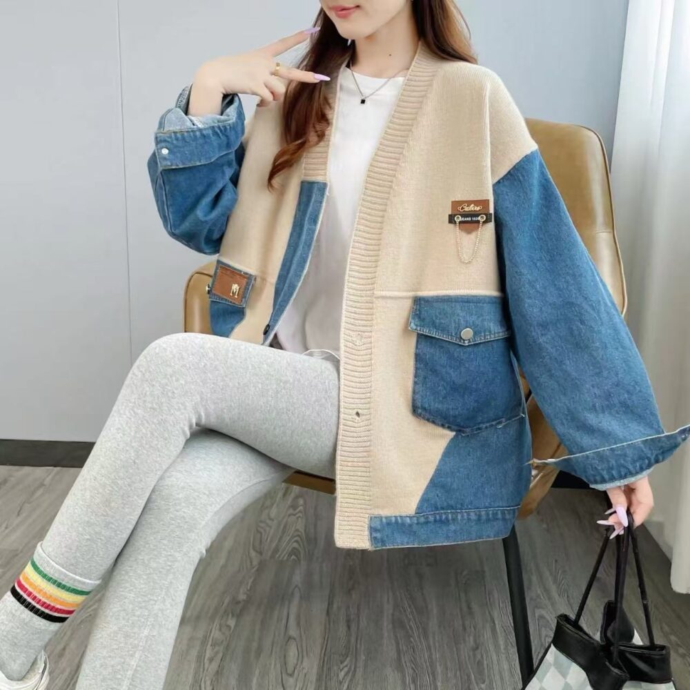 Mayo Denim + Sweater - Brown - Image 2