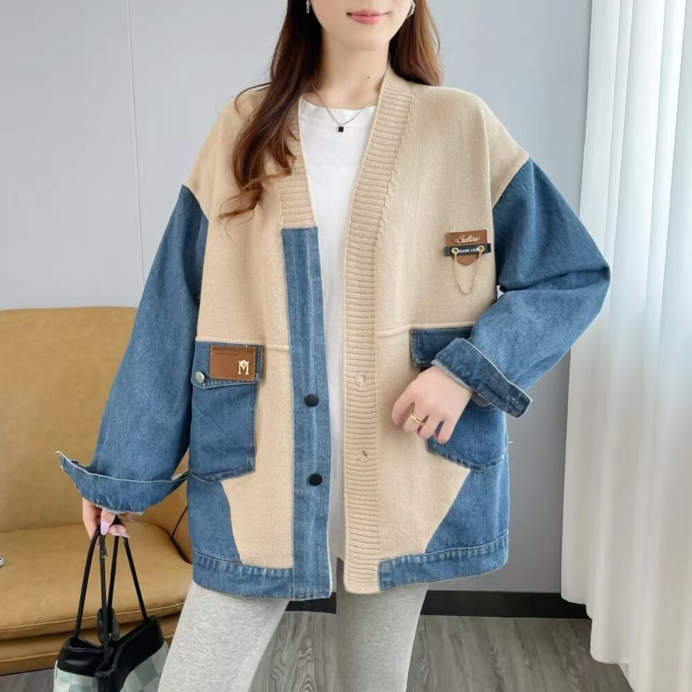 Mayo Denim + Sweater - Brown - Image 3