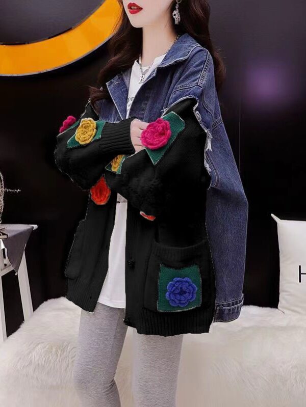 Black Flora Denim and Sweater Mix