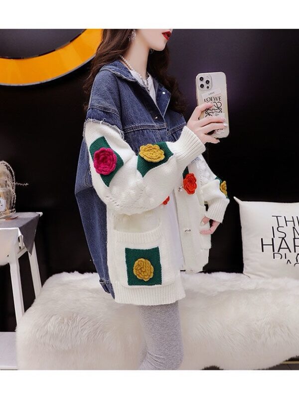 White Flora Denim and Sweater mix