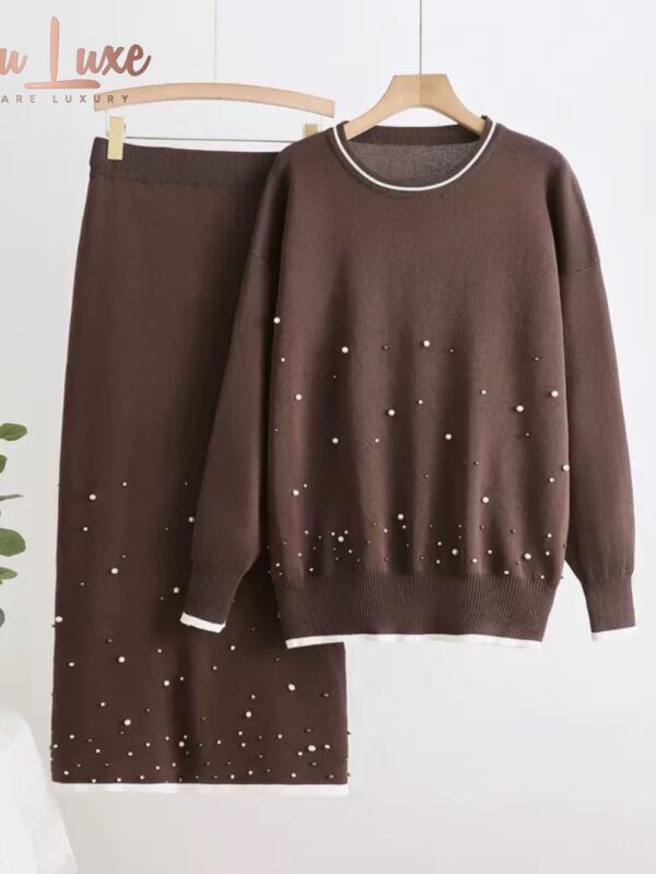 Beadie Skirt set in Brown