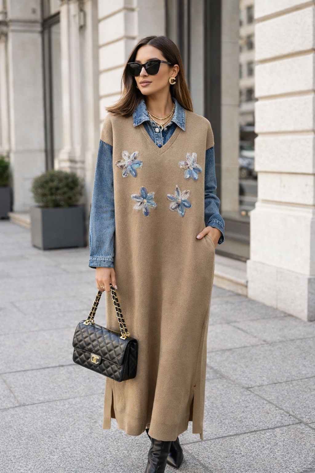 Faline Dress - Beige - Image 2