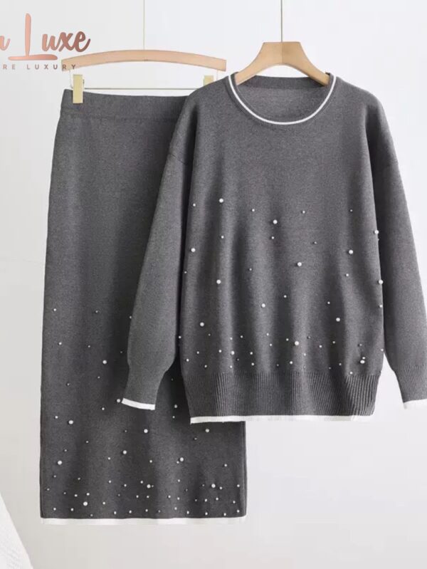 Beadie Skirt Set - Gray