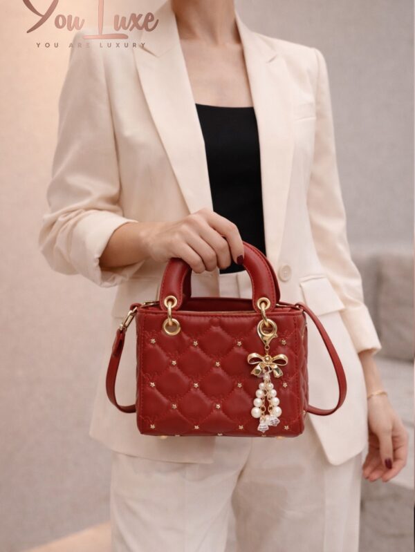 Cindy Bead Charm Bag - Red