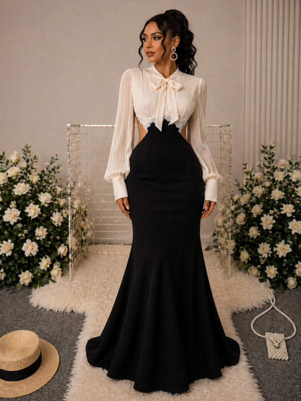 Malia Dress - Black and White