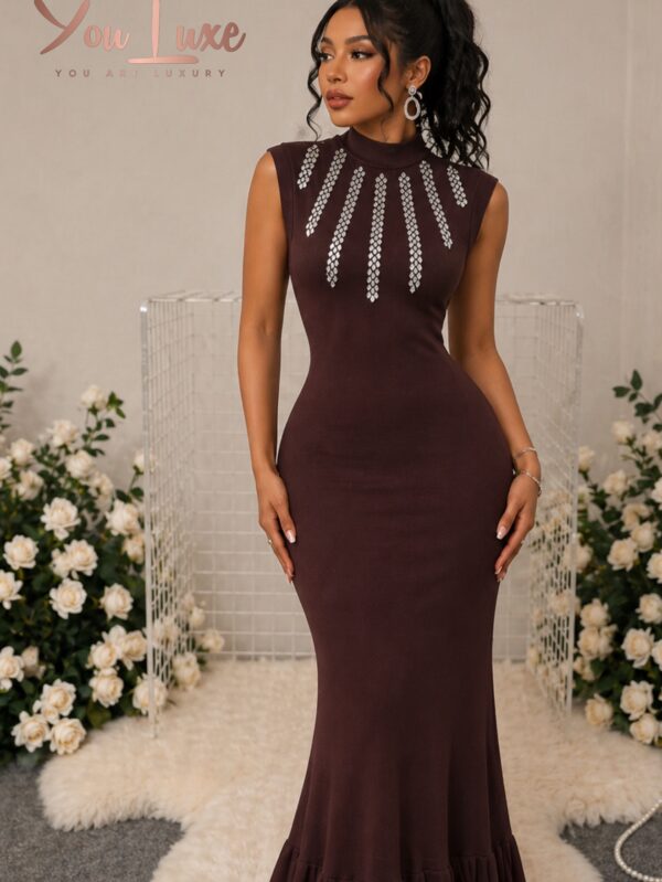 Myka Studed Dress - Brown