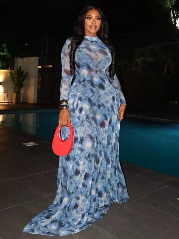 Ocean Wave Blue Mesh Dress