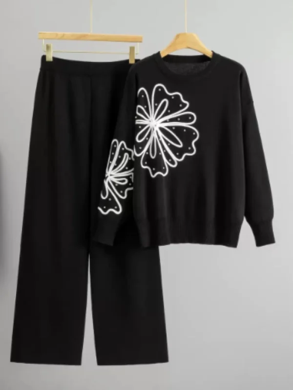 Faline Floral Sweater Set