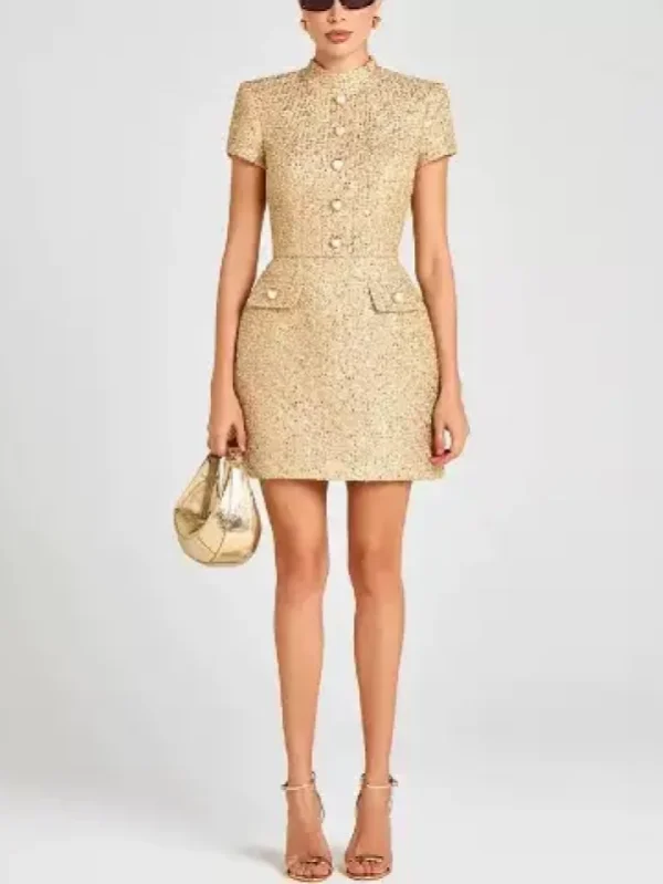 Brown Tweed Dress