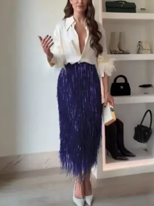 Fringe Skirt with Shirt