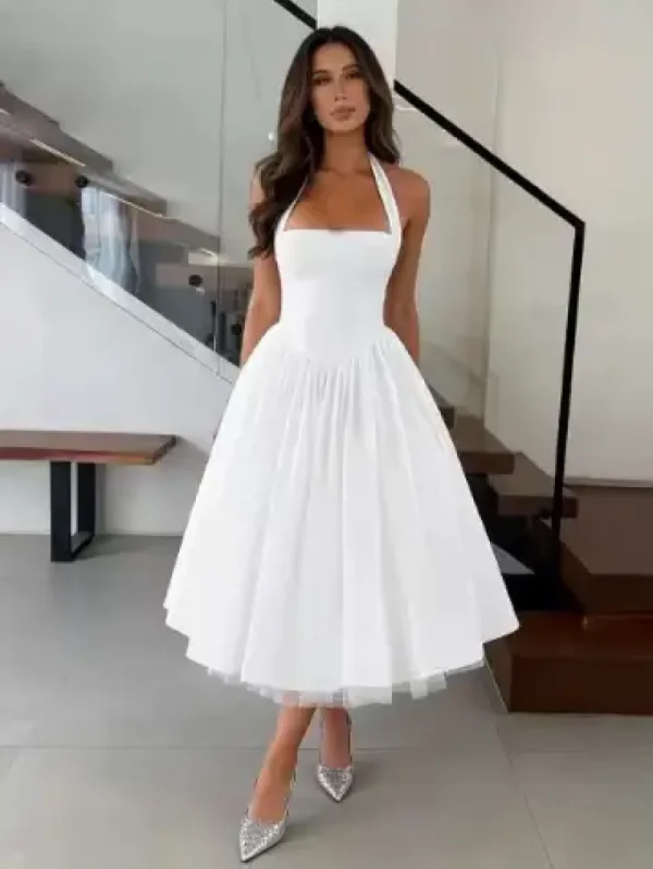 White Alter Neck Dress